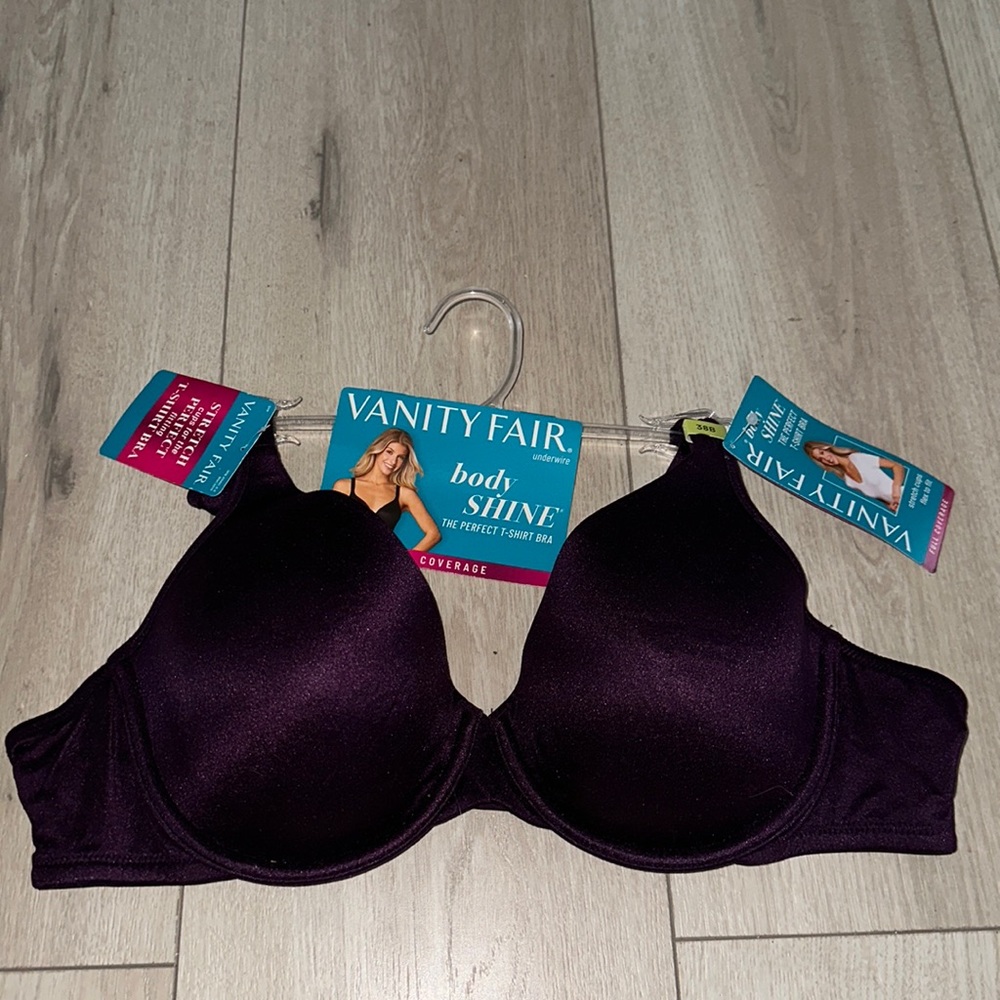 Beautiful purple body shine tshirt bra.